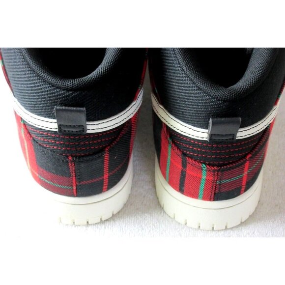 Nike Men's Dunk Hi Retro SE Black University Red Green Plaid Size 9 DV0826-001 - Picture 5 of 5